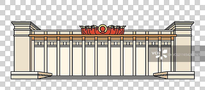 城市系列插画北京国家博物馆图片素材