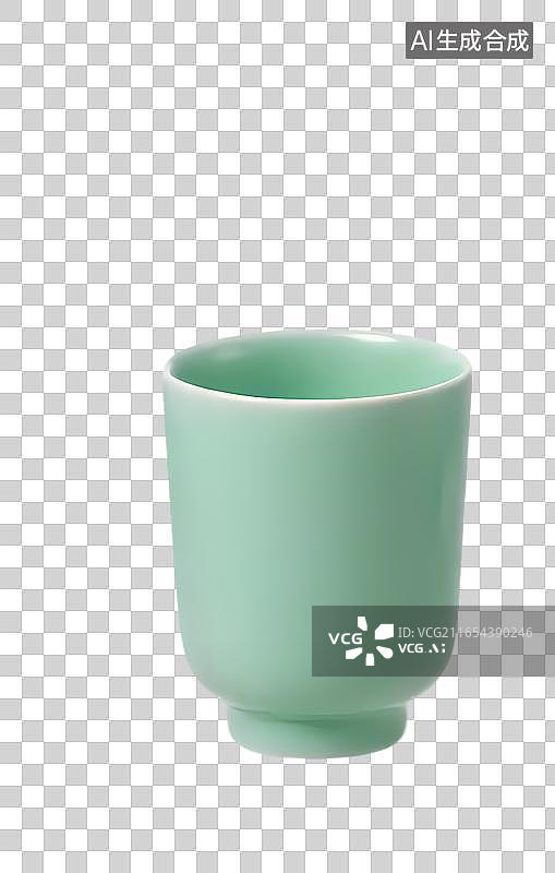【AI数字艺术】直筒青瓷高身茶杯图片素材