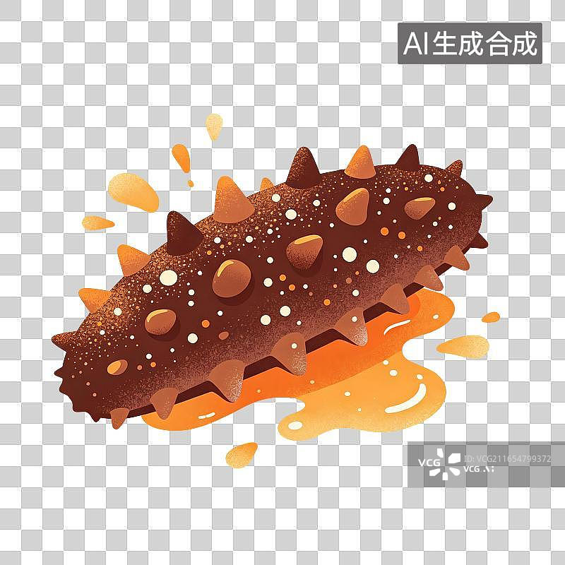 【AI数字艺术】海参海鲜插画图片素材
