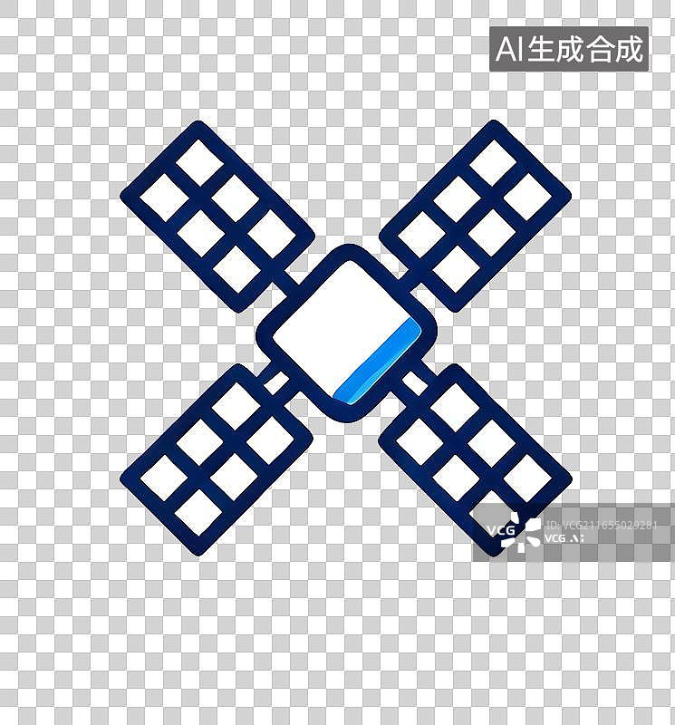 【AI数字艺术】卡通线描卫星雷达图片素材