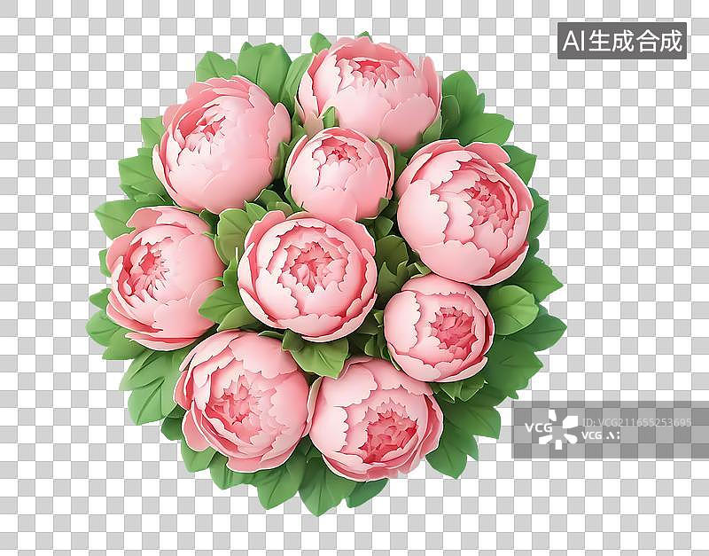 【AI数字艺术】粉色牡丹大花簇图片素材