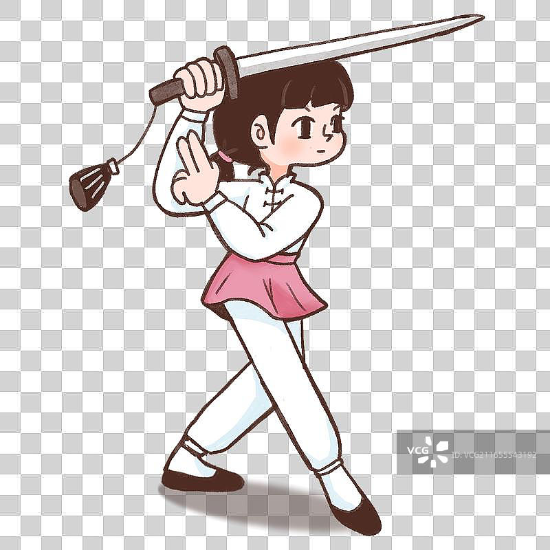 表演武术功夫的小女孩图片素材