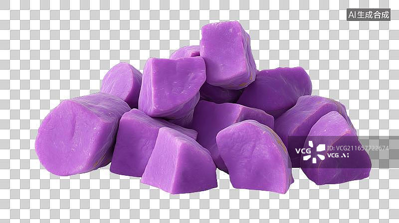 【AI数字艺术】白底即食紫薯块 天然花青素极简健康粗粮主食图片素材