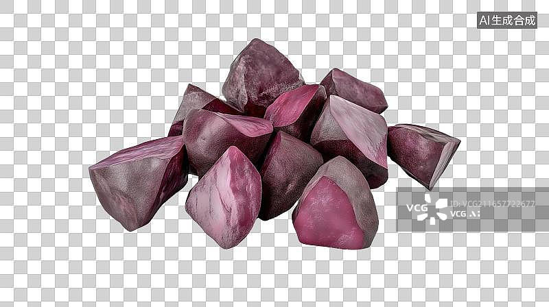 【AI数字艺术】白底即食紫薯块 天然花青素极简健康粗粮主食图片素材