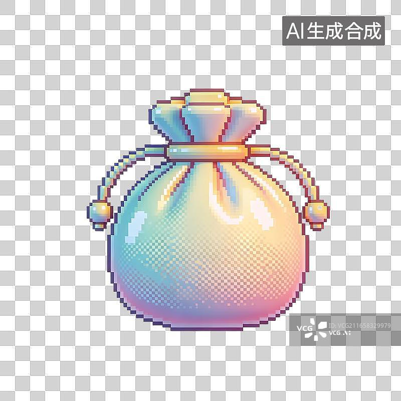 【AI数字艺术】像素风香囊福袋插画元素图片素材