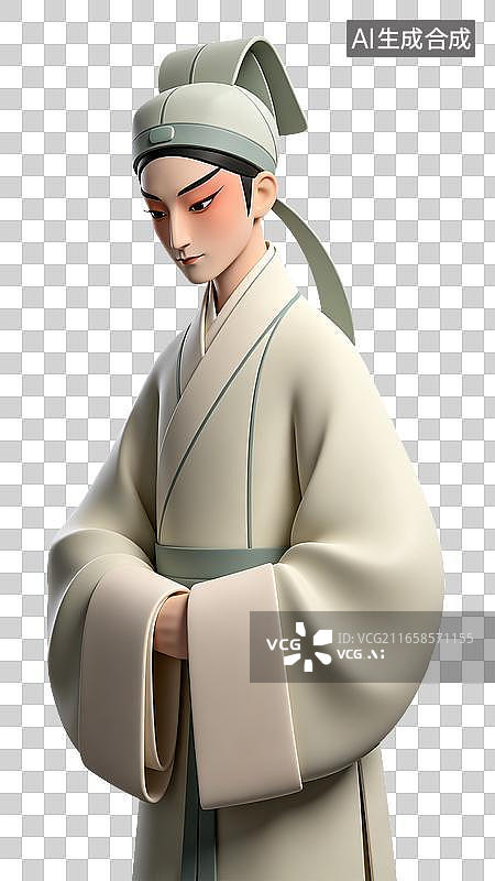 【AI数字艺术】国风3d风格京剧小生图片素材