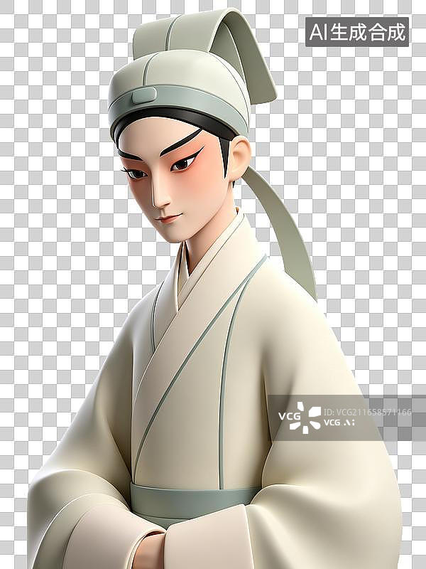 【AI数字艺术】国风3d风格京剧小生图片素材