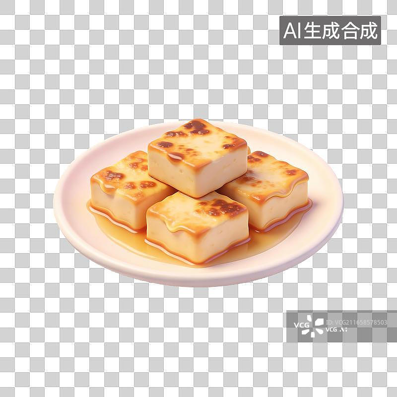 【AI数字艺术】3D卡通中式小吃_臭豆腐图片素材