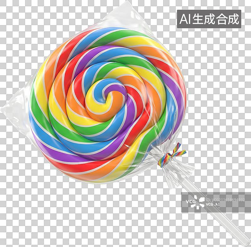 【AI数字艺术】彩色螺旋棒棒糖糖果图片素材
