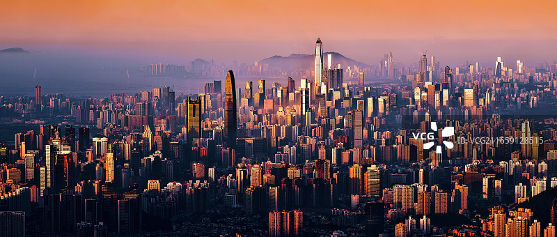 深圳全城大范围大气全景图片素材