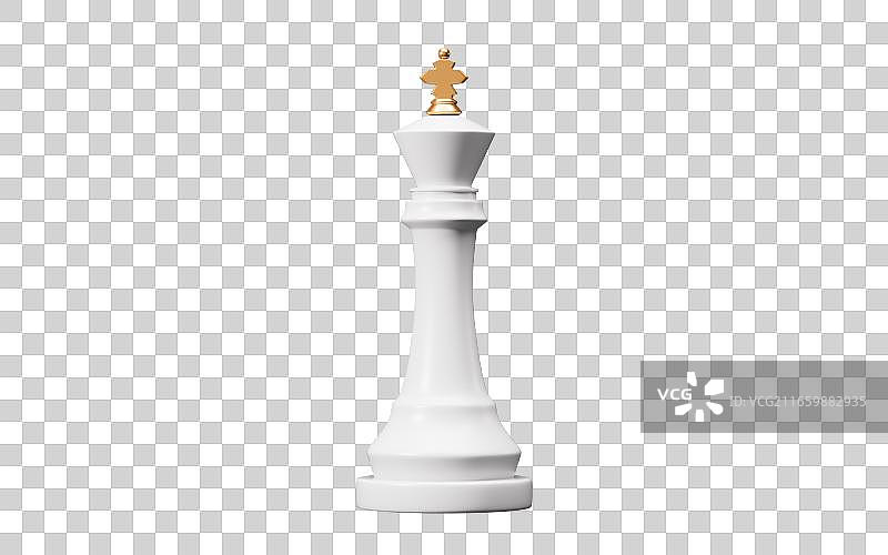 国际象棋中的国王棋子3D渲染图片素材