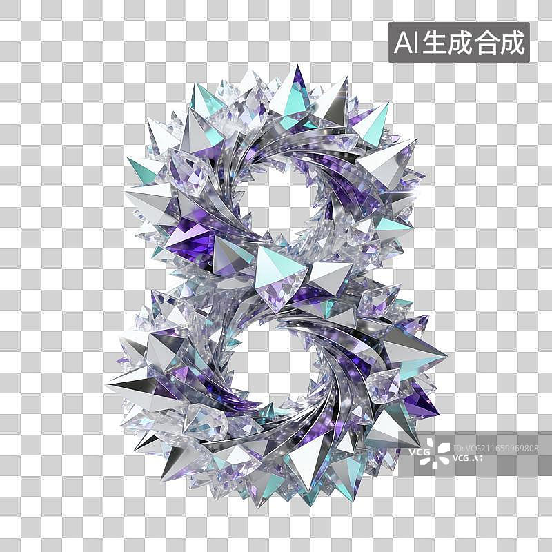 【AI数字艺术】3D棱角锋利的水晶晶簇数字图片素材