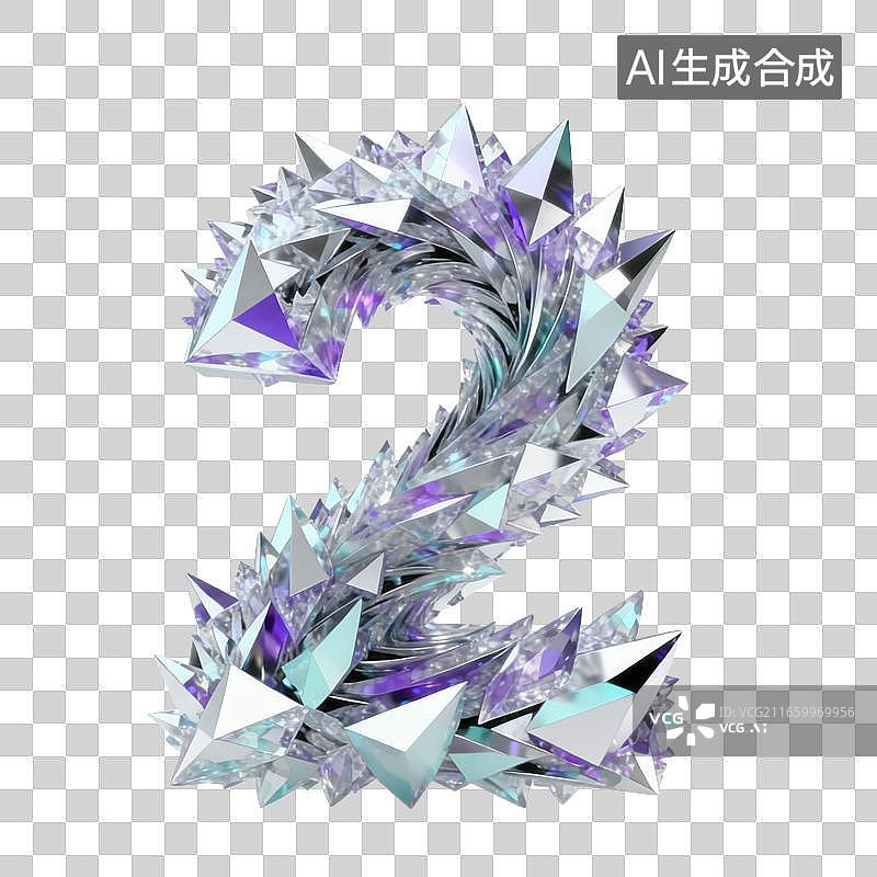 【AI数字艺术】3D棱角锋利的水晶晶簇数字图片素材