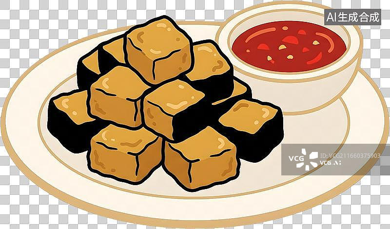 【AI数字艺术】臭豆腐小吃元素图片素材