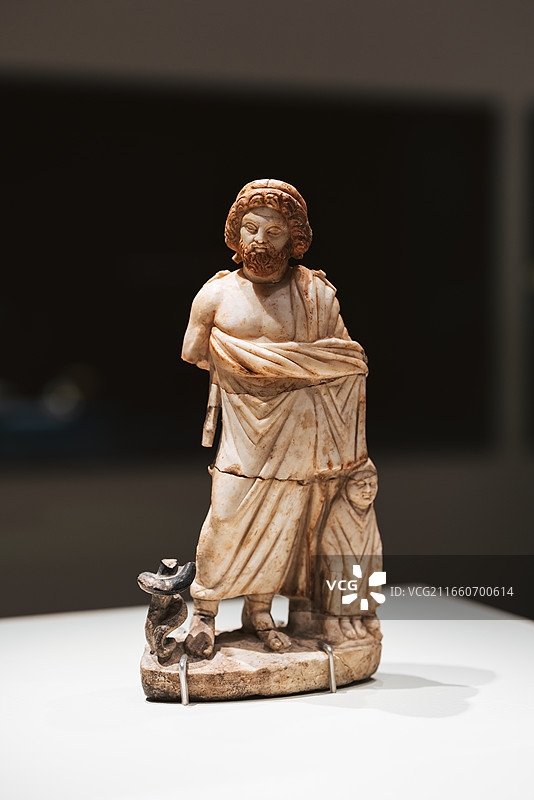 良渚博物院 古希腊的旅程  阿斯克勒庇俄斯与子大理石小像图片素材