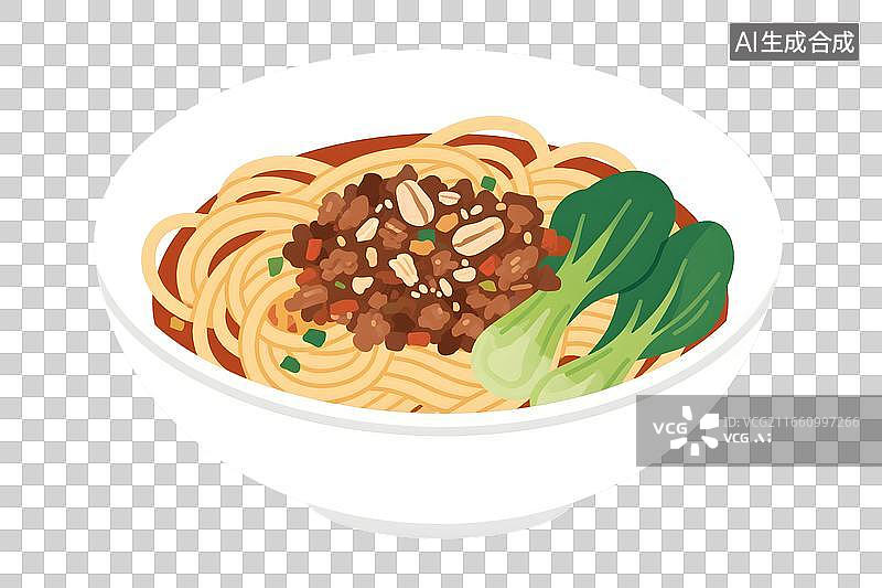 【AI数字艺术】肉酱花生拌面条图片素材