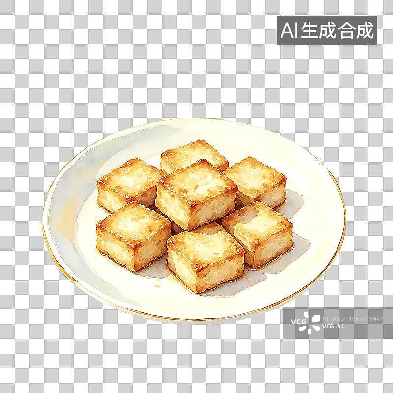 【AI数字艺术】水彩中式传统小吃_臭豆腐图片素材