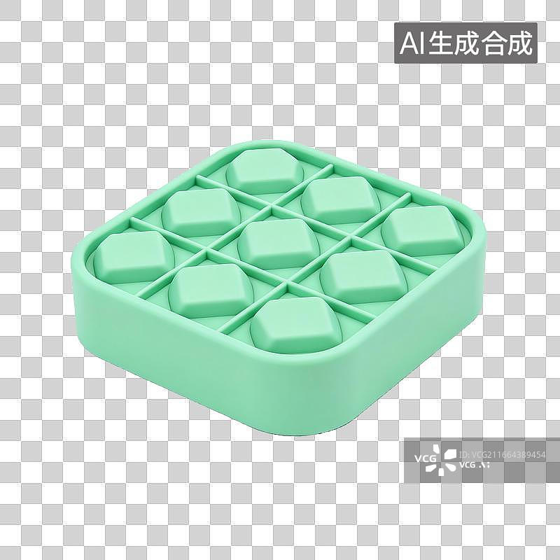 【AI数字艺术】浅绿色九宫格硅胶模具图片素材