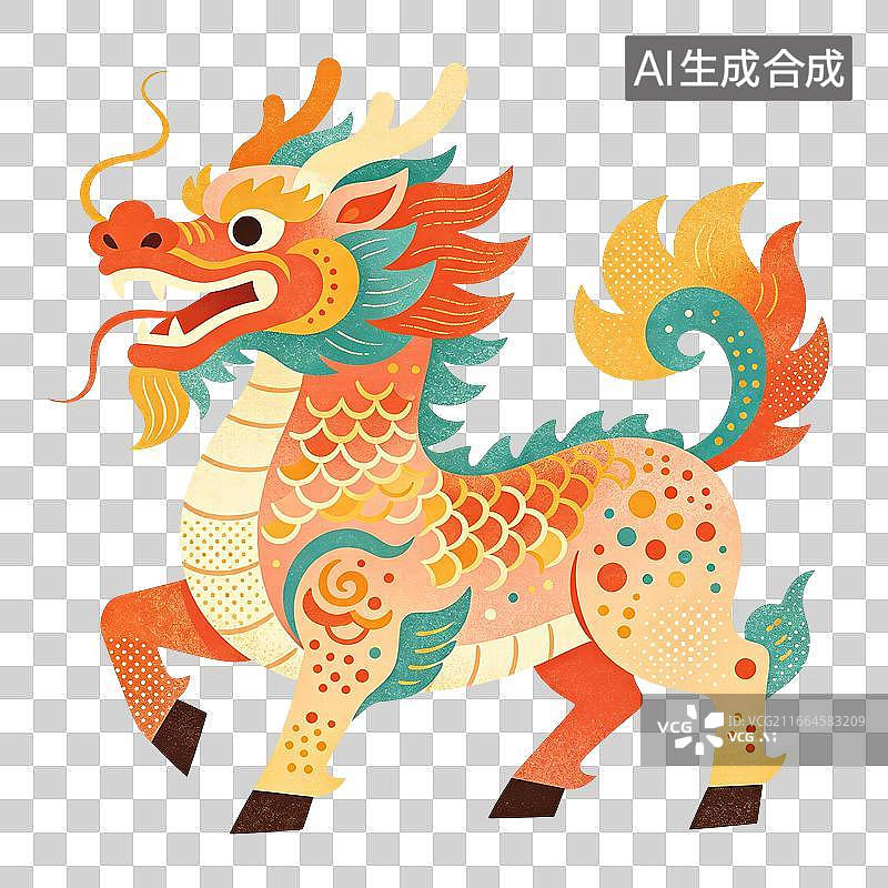 【AI数字艺术】貔貅神兽插画图片素材
