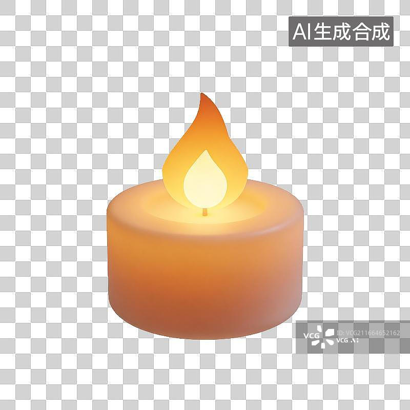 【AI数字艺术】发光蜡烛造型灯具暖光照明图片素材