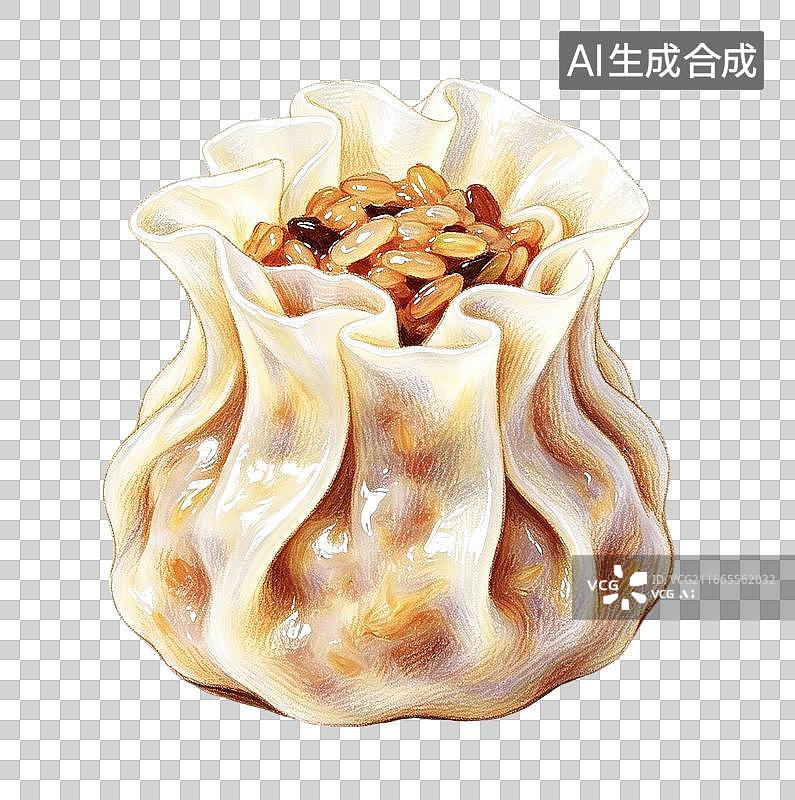 【AI数字艺术】水彩质感软糯糯米烧卖图片素材
