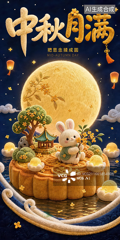 【AI数字艺术】中秋节海报设计模板图片素材