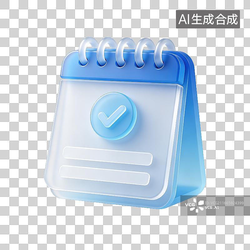 【AI数字艺术】3D磨砂玻璃材质任务完成日历元素图片素材