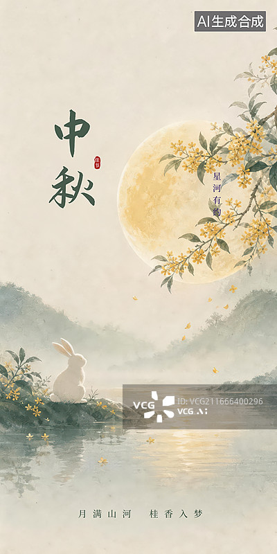 【AI数字艺术】中秋节海报设计模板图片素材
