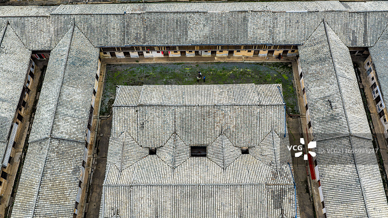 航拍广东梅州兴宁清乾隆进士第围屋图片素材