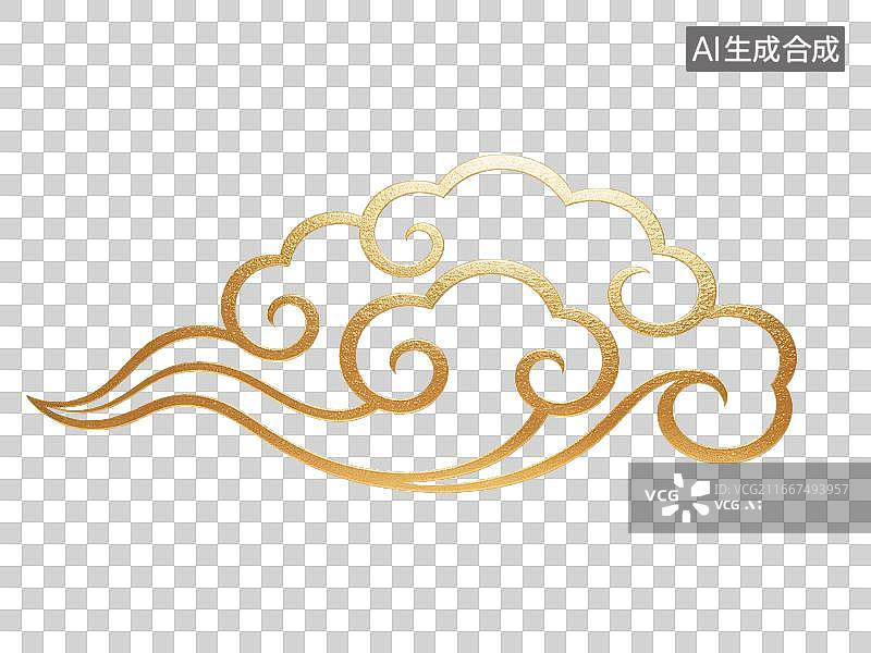 【AI数字艺术】金色卷云纹饰图案图片图片素材