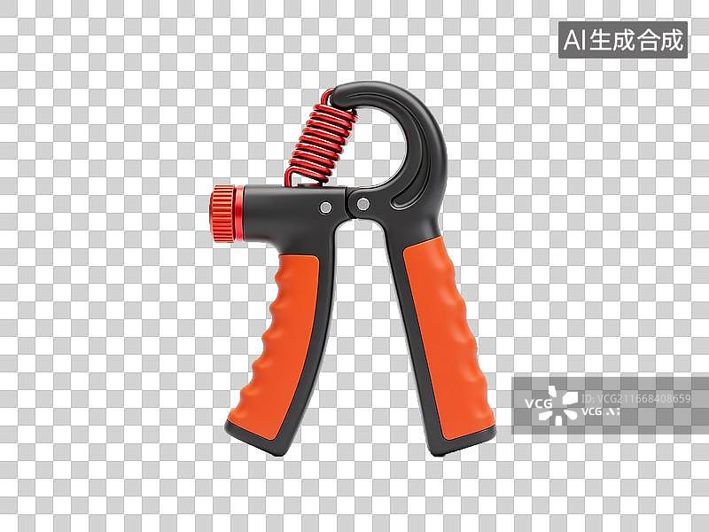 【AI数字艺术】橙黑配色弹簧握力器特写图片素材