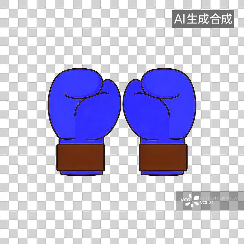 【AI数字艺术】3D卡通风格拳击手套运动器材图标图片素材
