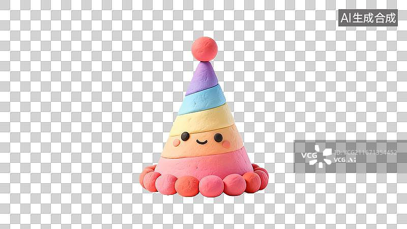 【AI数字艺术】彩色橡皮泥生日帽造型图片素材