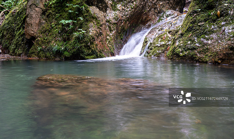 青城后山白云古寨白云山庄至翠映湖沿途风景水帘洞天桥图片素材