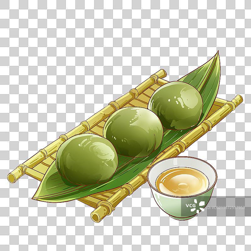 青团糯米插画图片素材