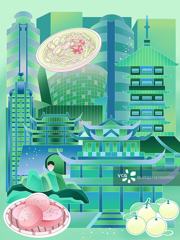 台州国潮插画图片素材