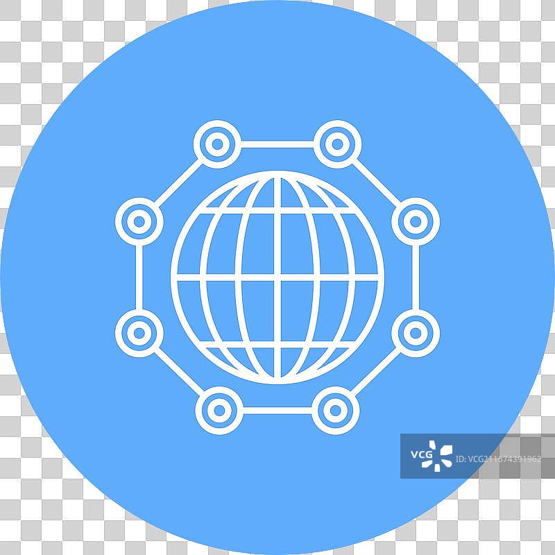 全球网络线路多圆图标图片素材