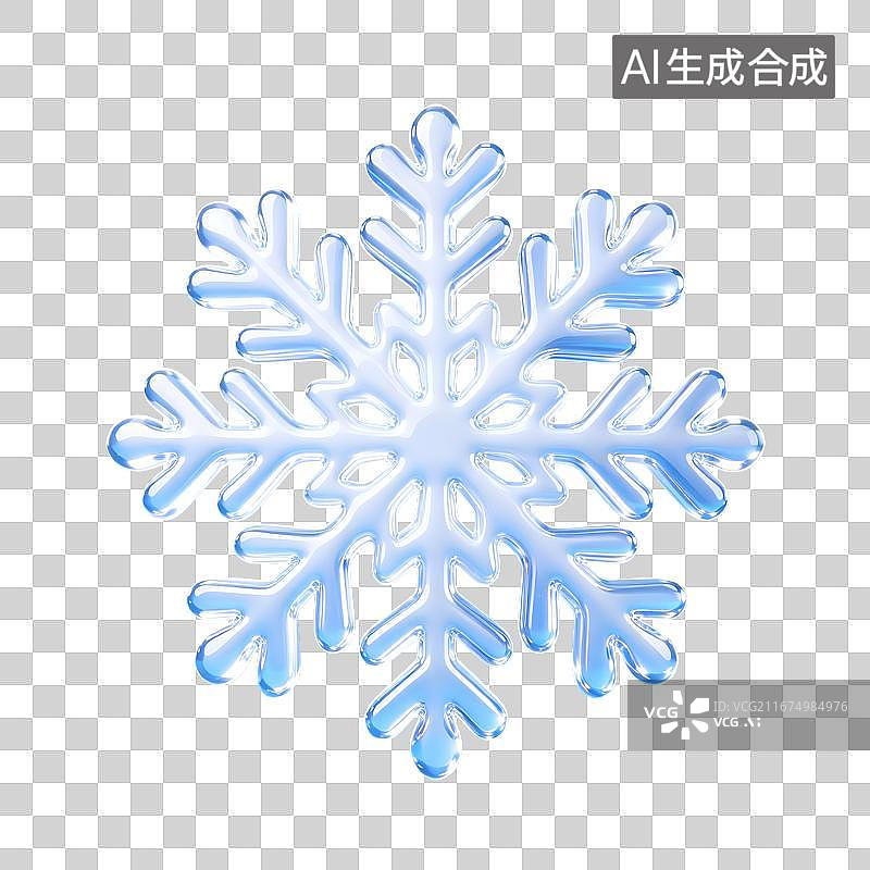 【AI数字艺术】3D卡通晶莹剔透雪花片图片素材
