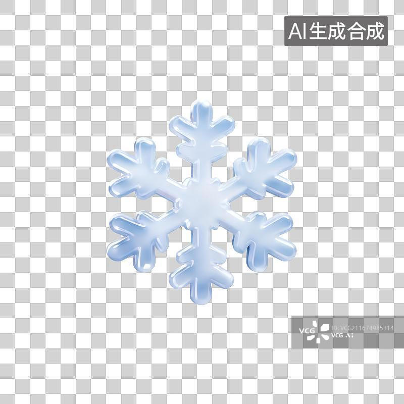 【AI数字艺术】3D卡通晶莹剔透雪花片图片素材