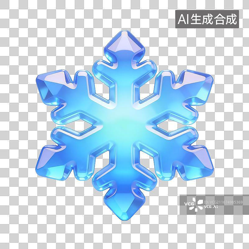 【AI数字艺术】3D卡通晶莹剔透雪花片图片素材