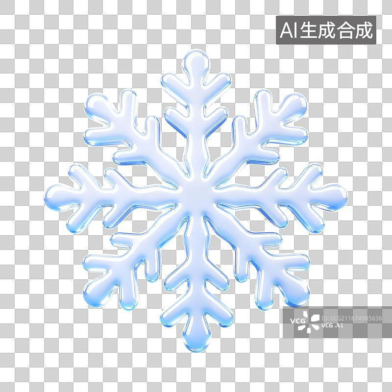 【AI数字艺术】3D卡通晶莹剔透雪花片图片素材