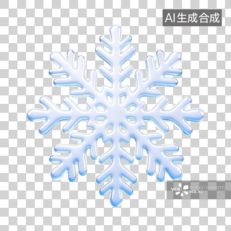 【AI数字艺术】3D卡通晶莹剔透雪花片图片素材