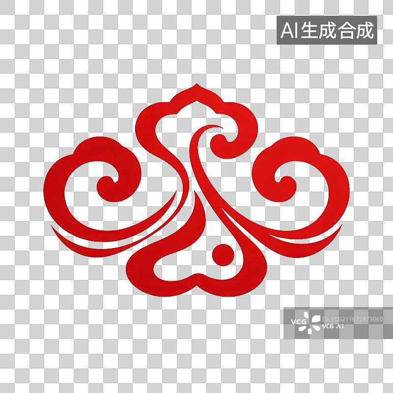 【AI数字艺术】中式传统卷云如意纹图片素材