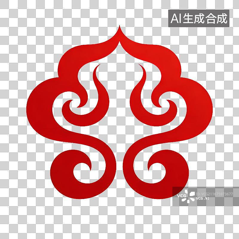 【AI数字艺术】中式传统卷云如意纹图片素材