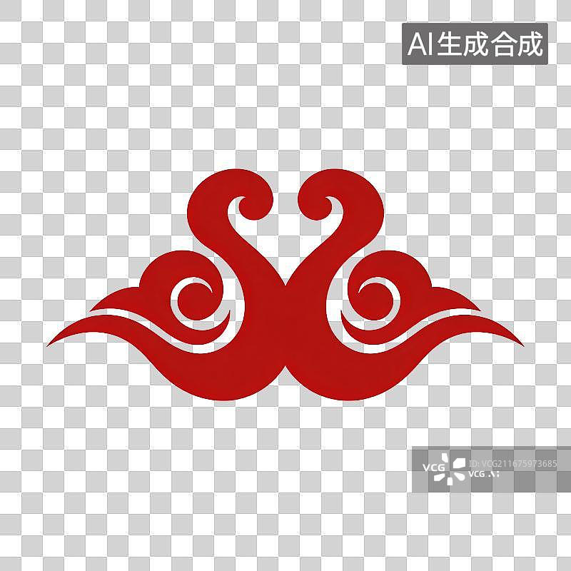 【AI数字艺术】中式传统卷云如意纹图片素材