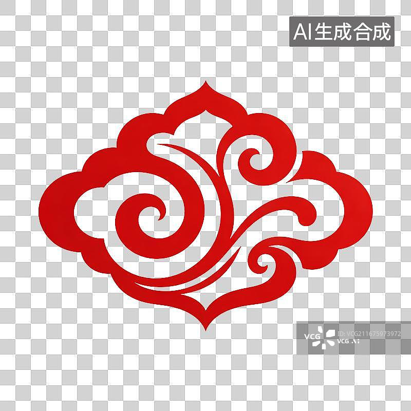【AI数字艺术】中式传统卷云如意纹图片素材