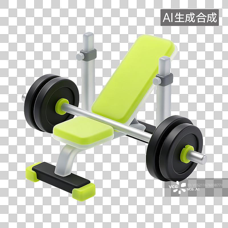 【AI数字艺术】3D磨砂玻璃可调节仰卧健身凳元素图片素材