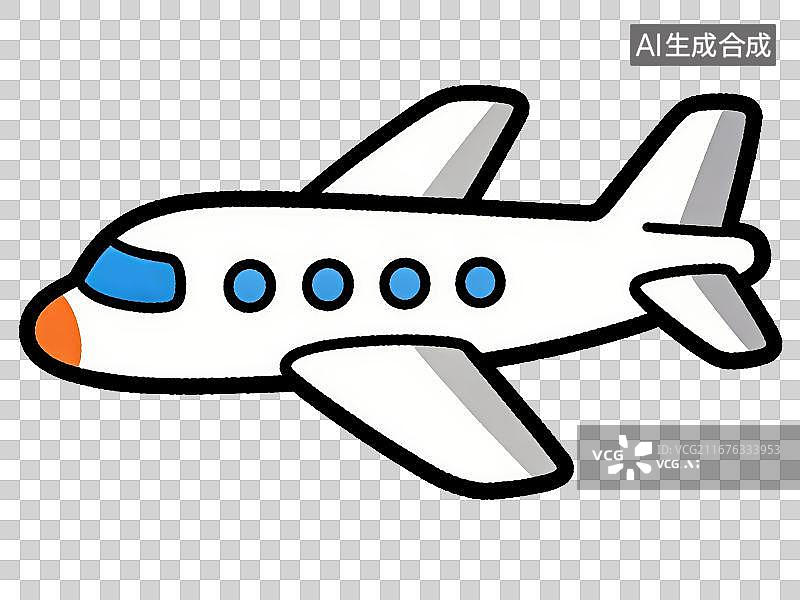 【AI数字艺术】3D渲染免抠图形元素卡通线条飞机图片素材