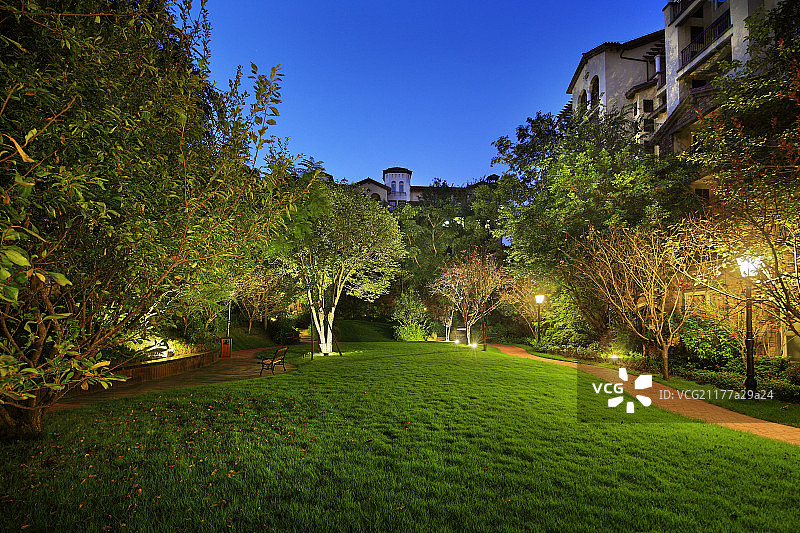 别墅园林景观图片素材