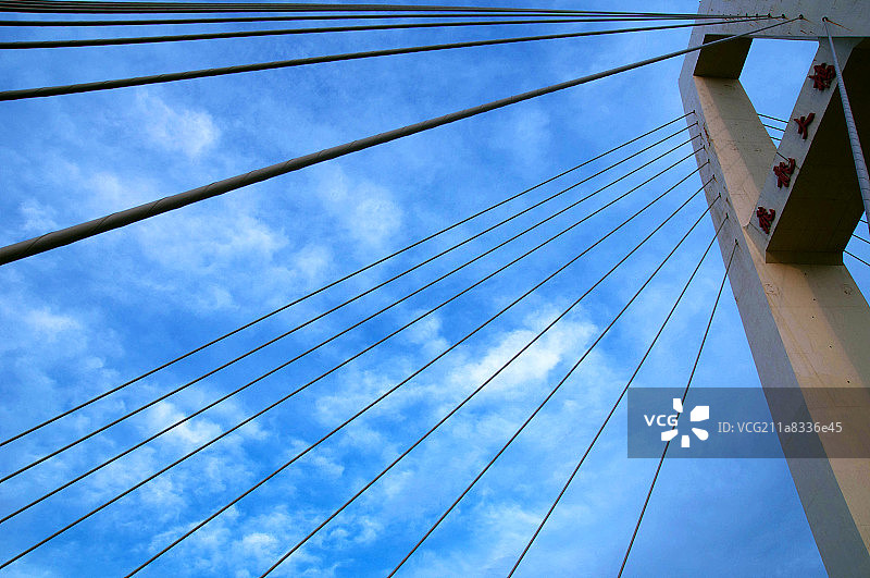 钢索斜拉吊桥图片素材